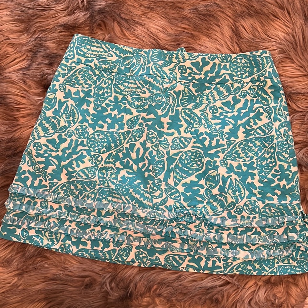 Lilly Pulitzer Skort- Turquoise & White Print Size 00